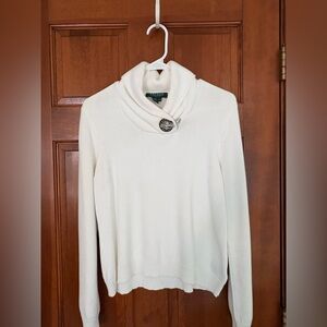 Lauren Ralph Lauren White Cowl Neck Sweater